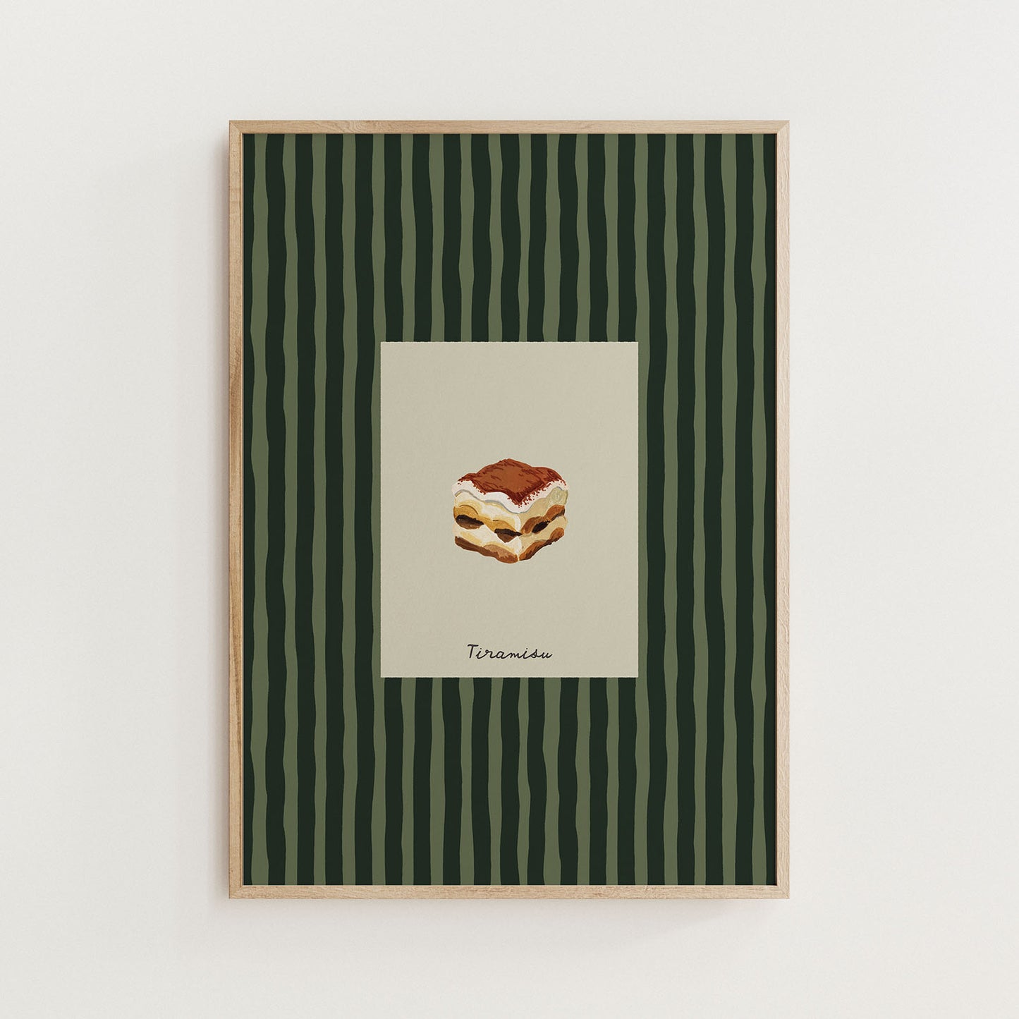 Minimal Tiramisu Dessert Print Kitchen Wall Art