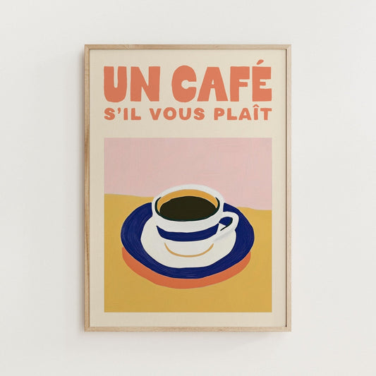 Un Café S'il Vous Plait Coffee Print - Alfresco Prints