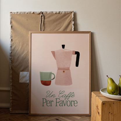 Un Caffe Per Favore Italian Coffee Print - Alfresco Prints
