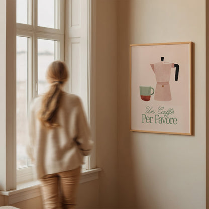 Un Caffe Per Favore Italian Coffee Print - Alfresco Prints