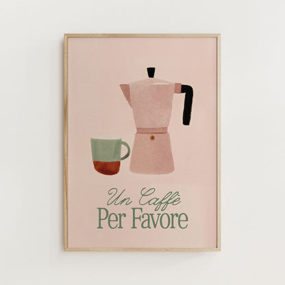 Un Caffe Per Favore Italian Coffee Print - Alfresco Prints
