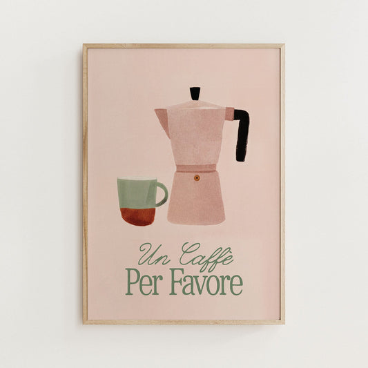 Un Caffe Per Favore Italian Coffee Print - Alfresco Prints