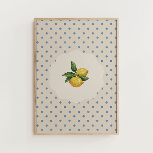 Vintage Lemons Kitchen Print Food Poster - Alfresco Prints