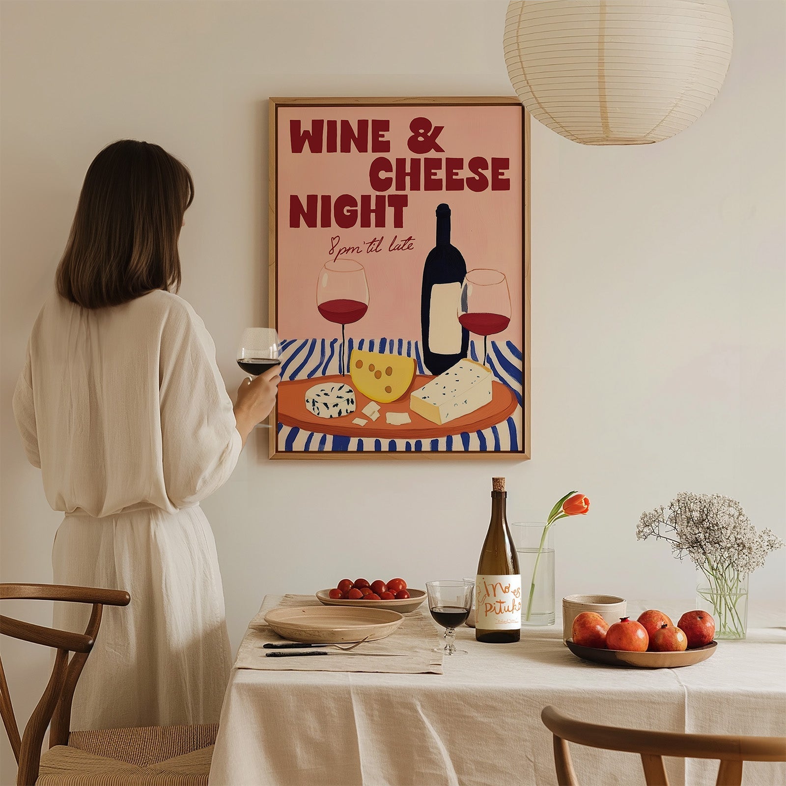Wine and Cheese Night Print - Alfresco Prints