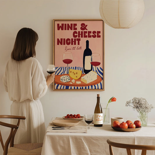 Wine and Cheese Night Print - Alfresco Prints